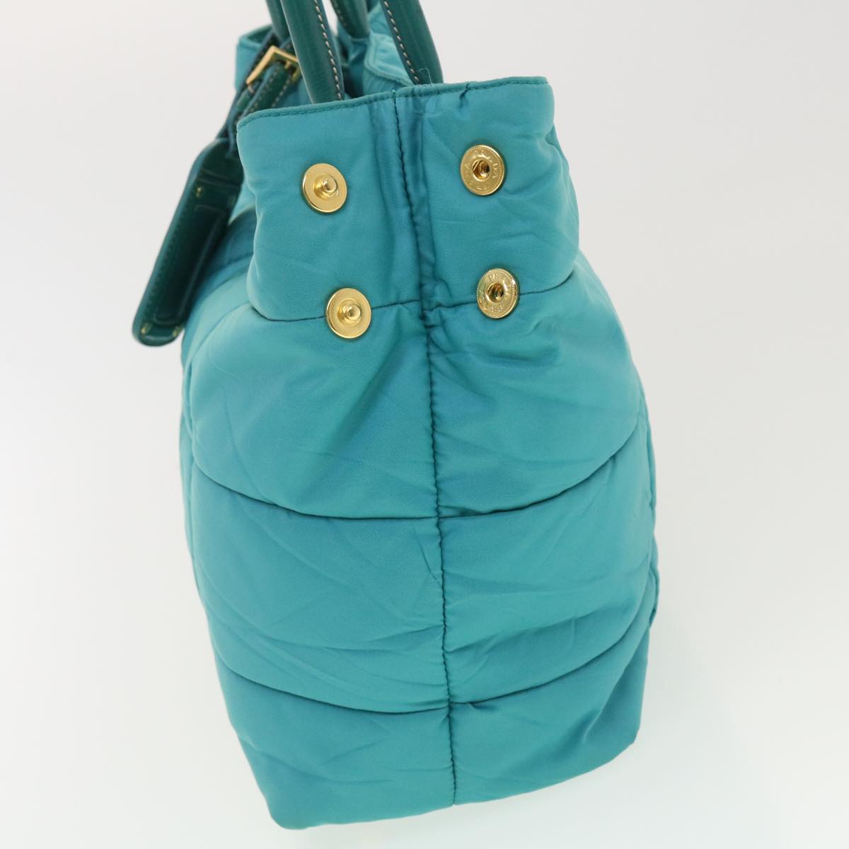 PRADA Quilted Hand Bag Nylon 2way Turquoise Blue 40351