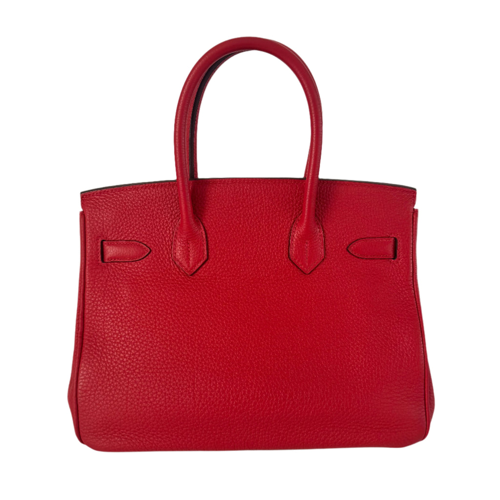 Hermes Birkin 30 Red Togo Leather Palladium Hardware 2012