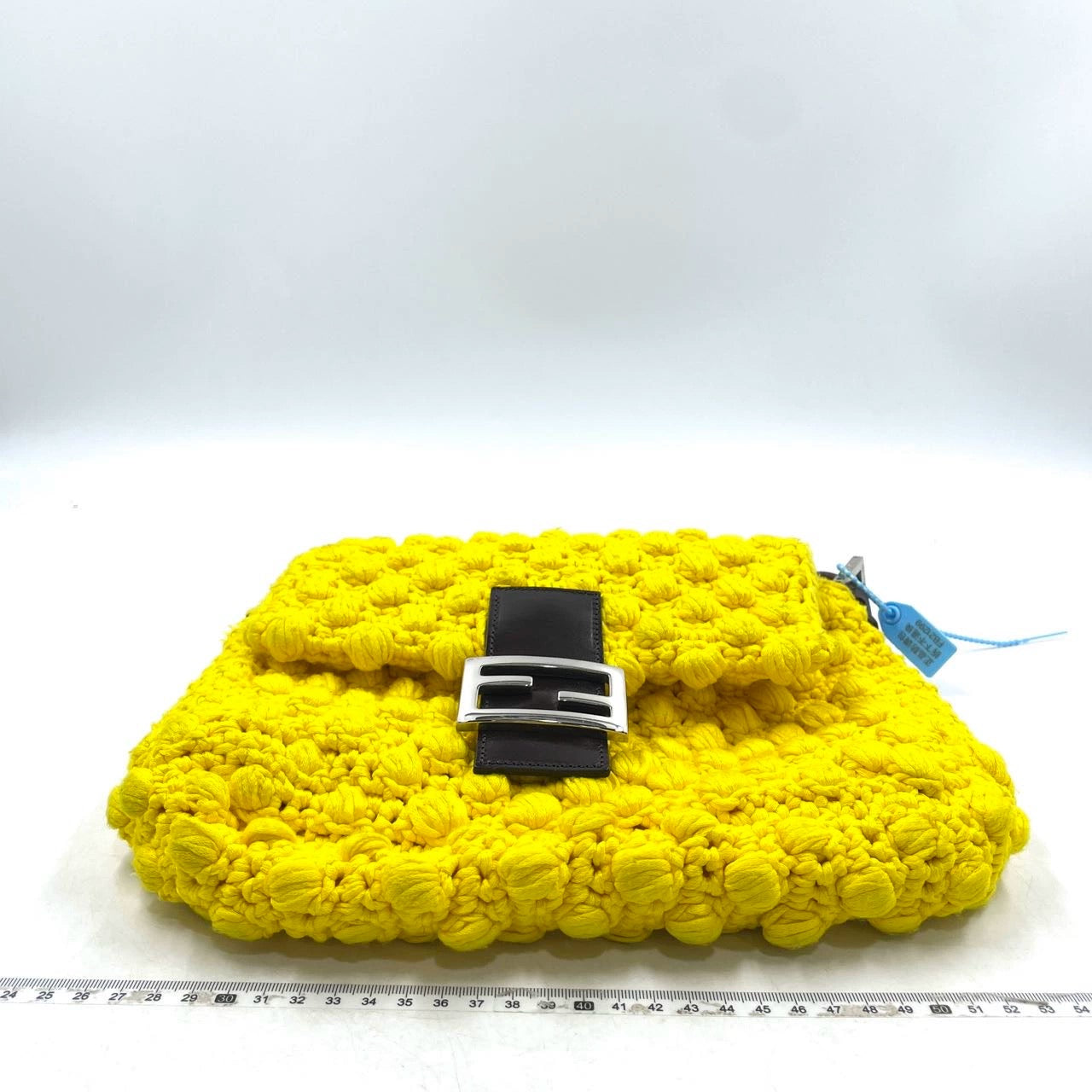 Fendi Mamma Baguette Bag Yellow Crochet Shoulder Bag