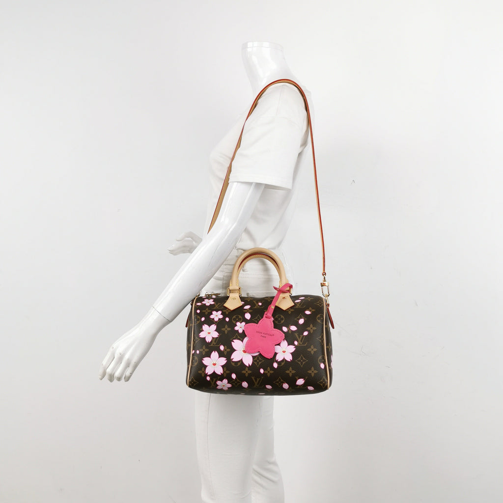 Louis Vuitton x Takashi Murakami Speedy 25 Cherry Blossoms on Monogram Crossbody Bag