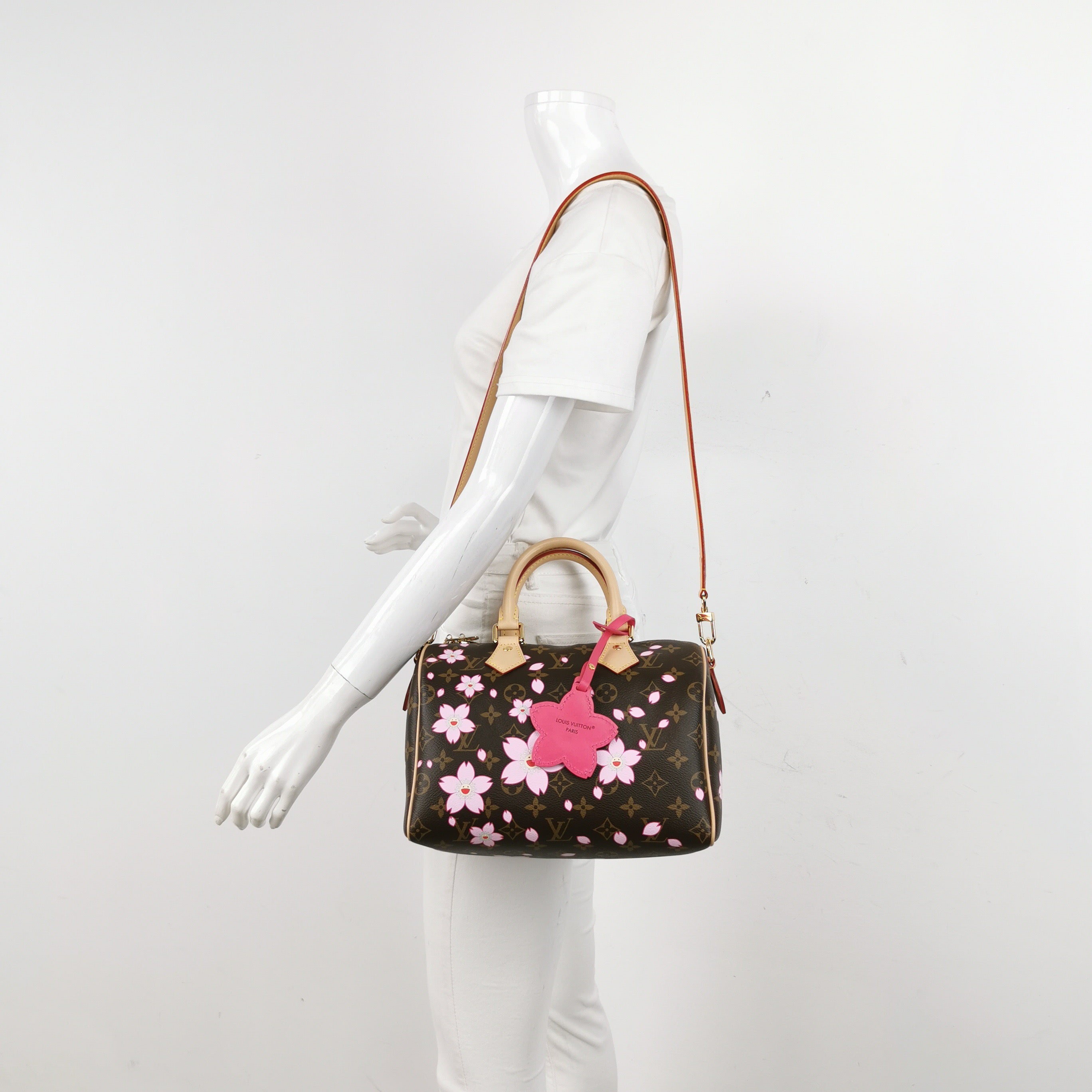 Louis Vuitton x Takashi Murakami Speedy 25 Cherry Blossoms on Monogram Crossbody Bag