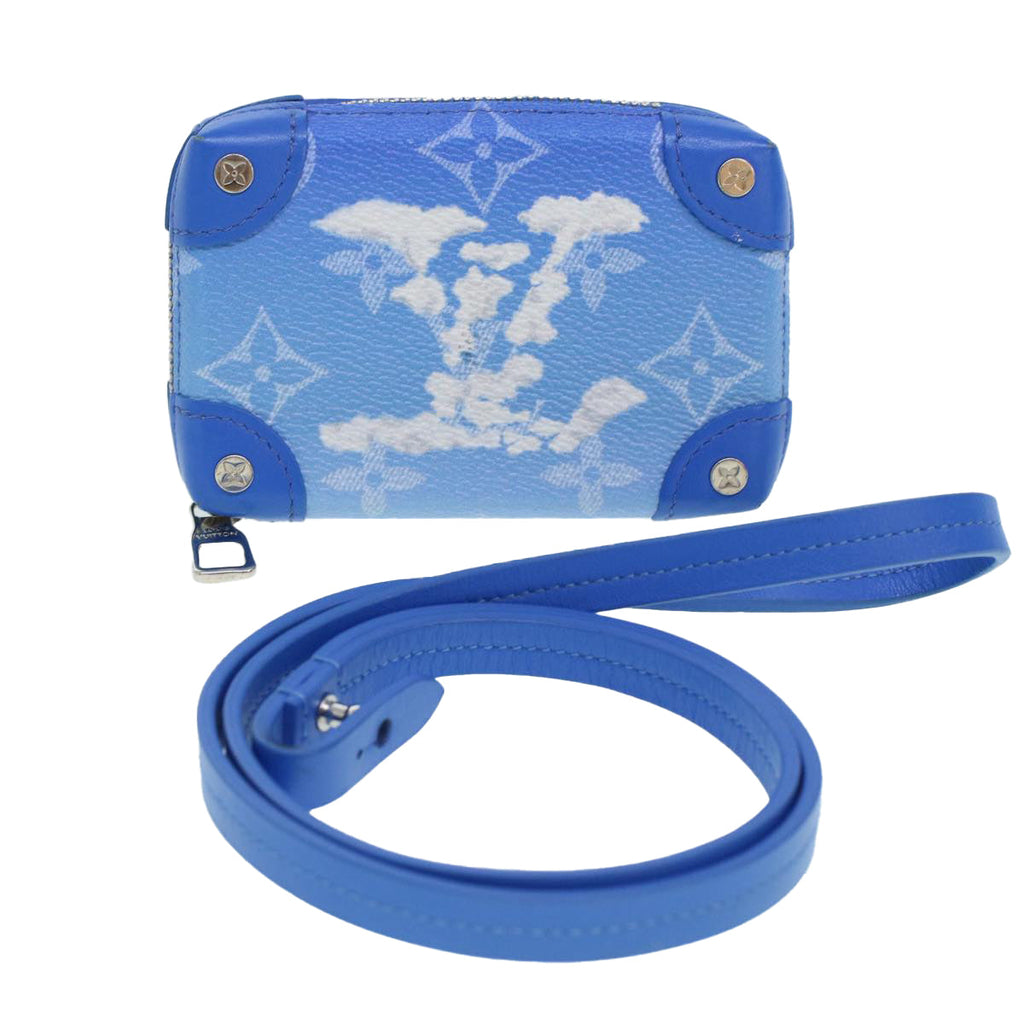 LOUIS VUITTON Monogram Clouds Soft Trunk Necklace Pouch Blue M45440 42825SM