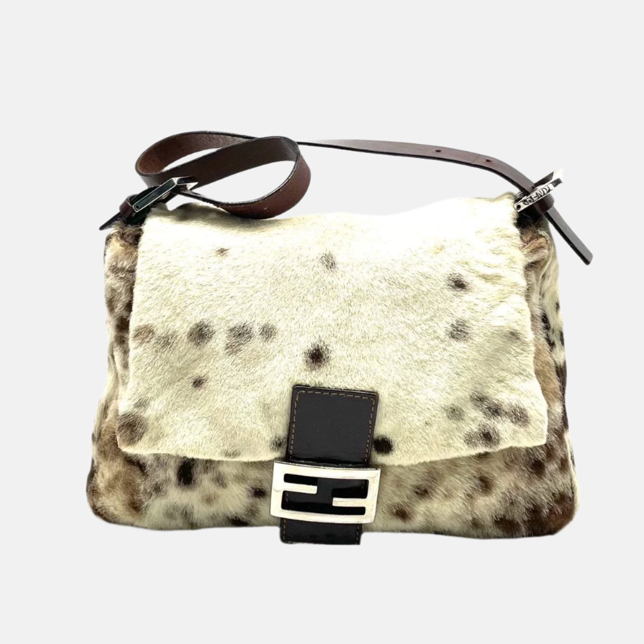 Fendi Mamma Baguette Pony-style Calfskin Dalmatian Dog Polka Dots Print