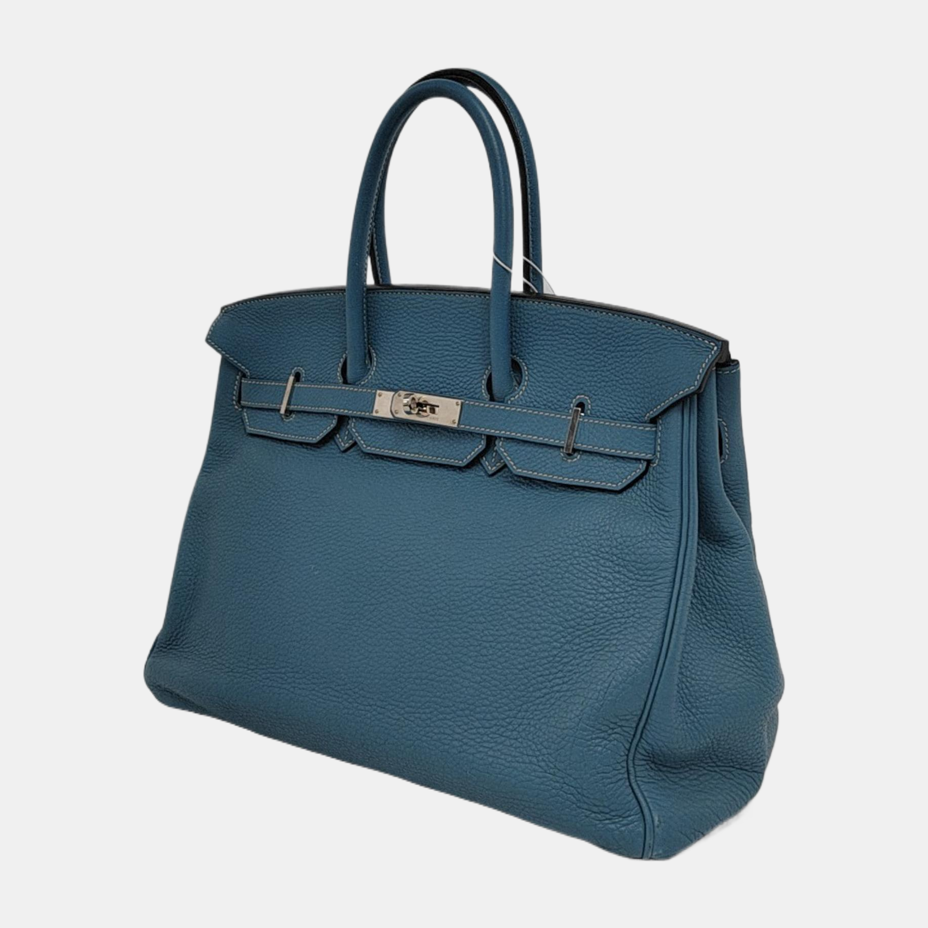 Hermes Birkin 35 Blue Jeans Calfskin Leather Palladium Hardware 2010