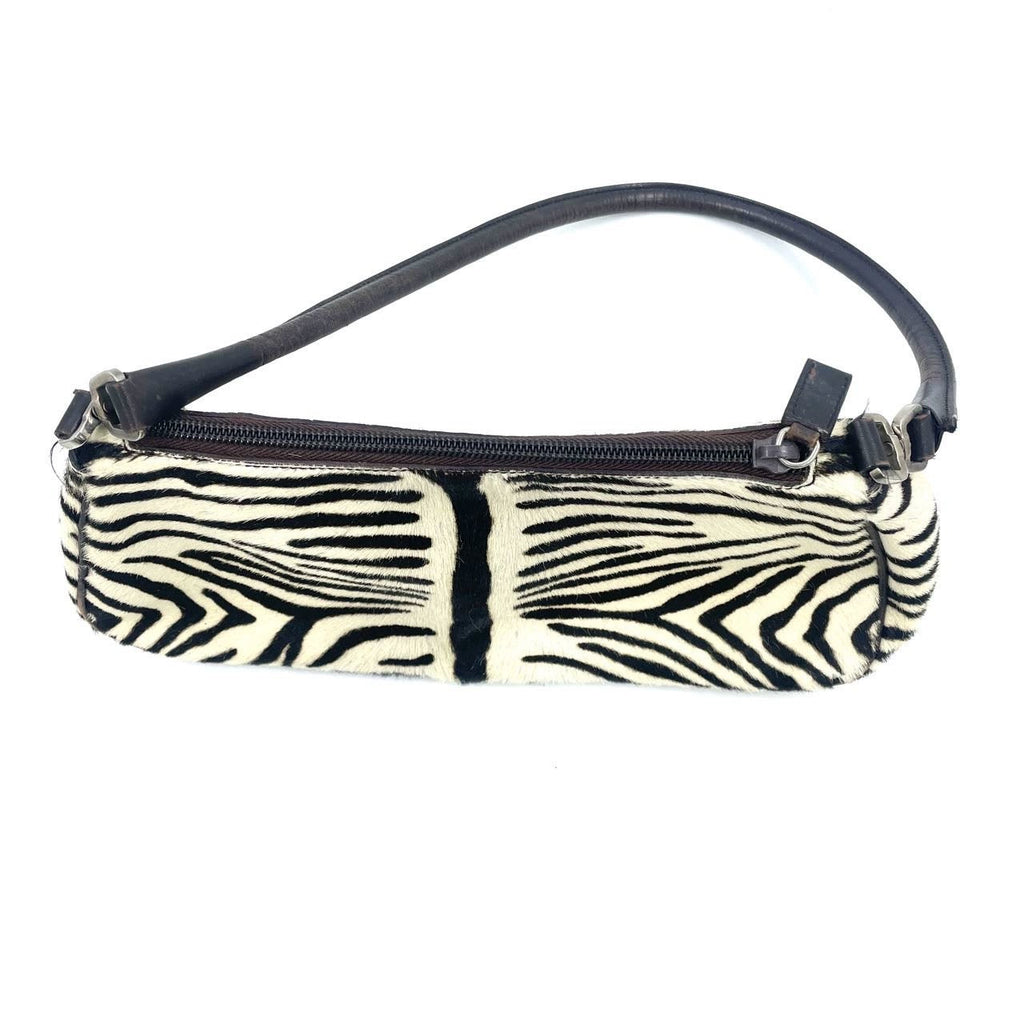 Prada Zebra Print Ponyhair Calfskin Leather Shoulder Bag