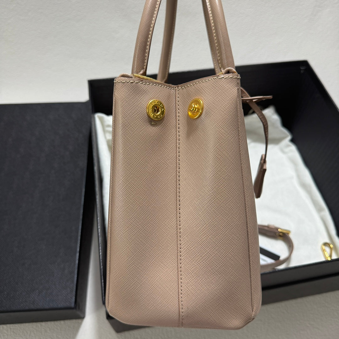 Prada Galleria Saffiano Leather Small Light Pink Handbag with Strap