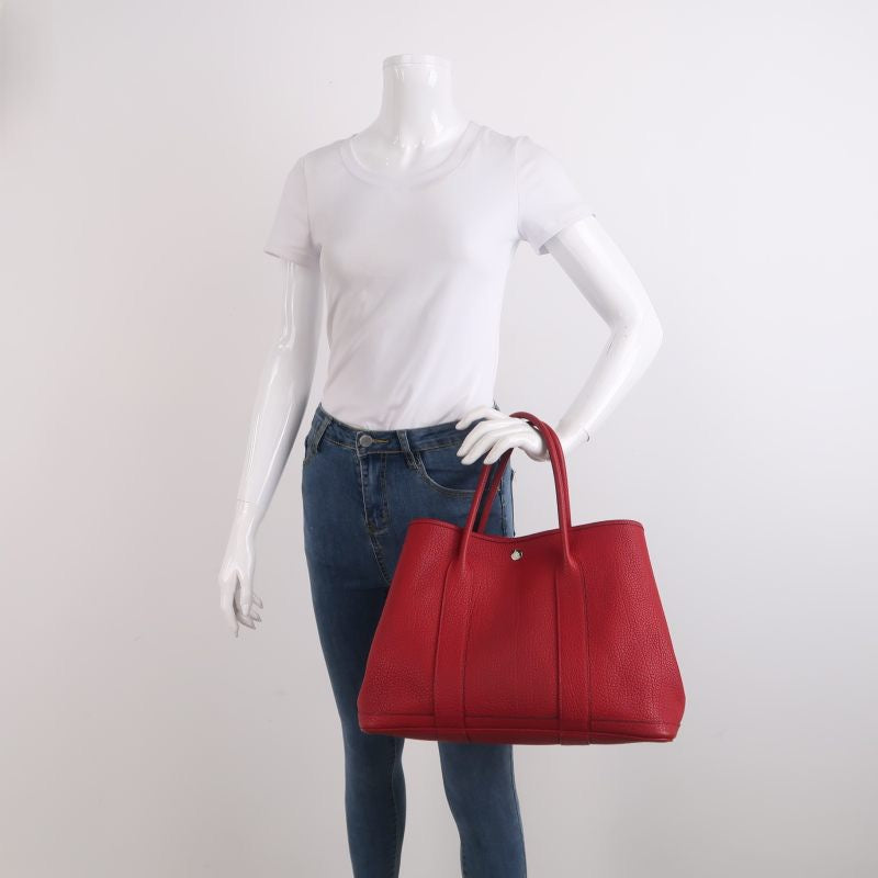 Hermes Garden Party 36 Red Calfskin Leather Handbag 2015