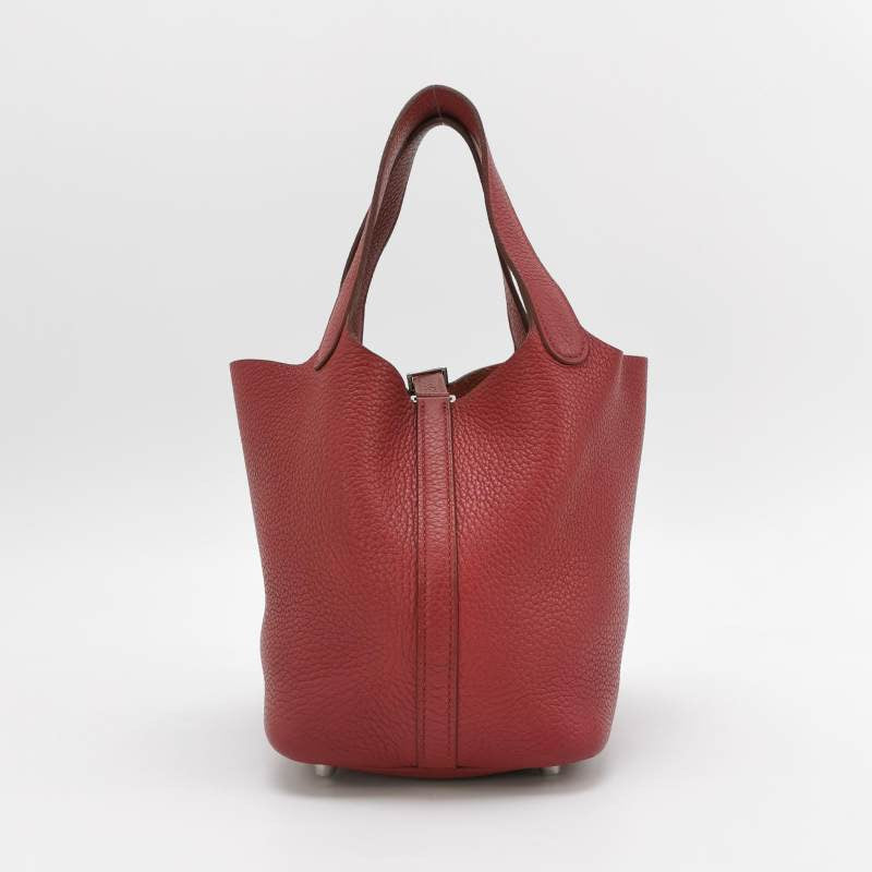 Hermes Picotin 18 Burgundy Clemence Taurillon Leather 2014