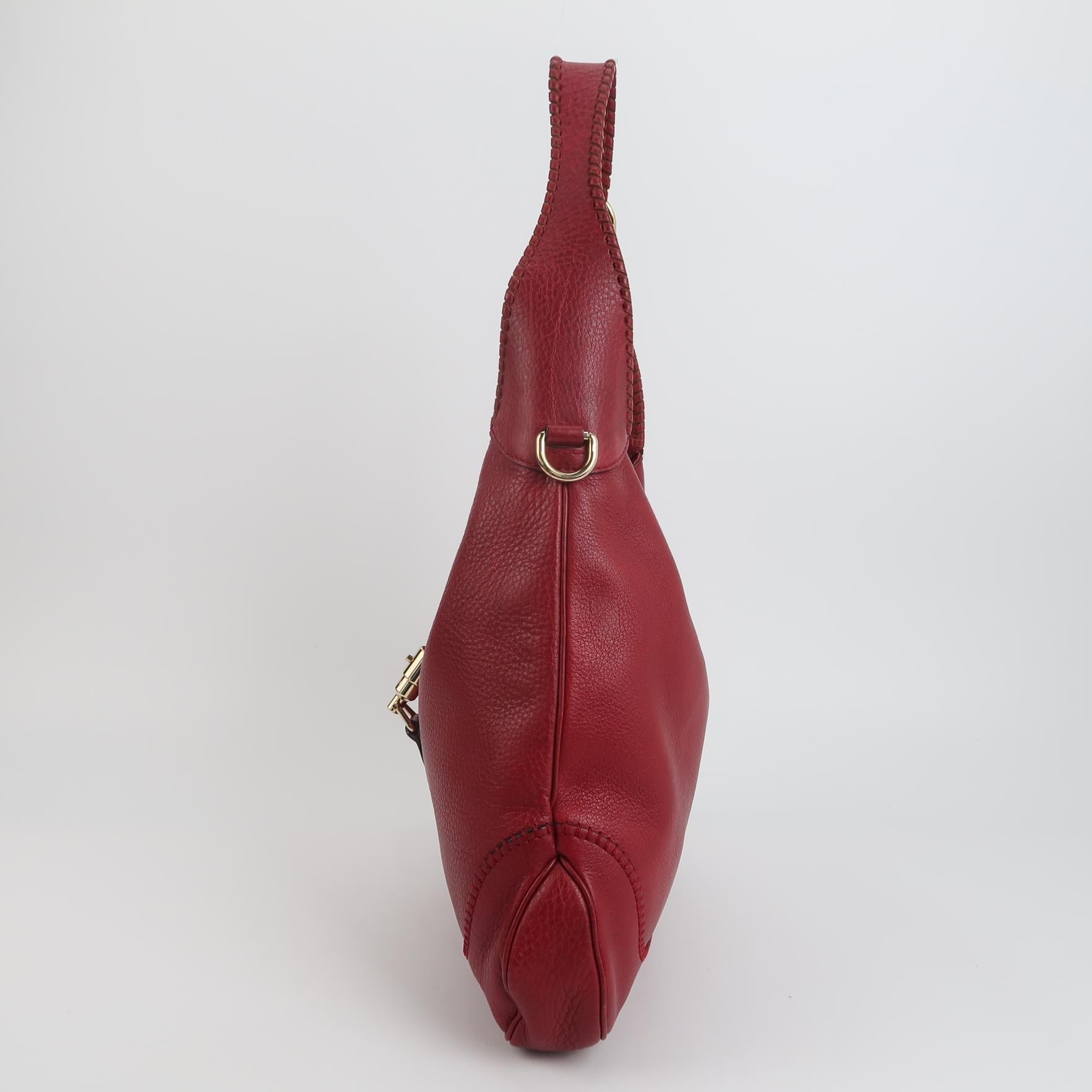 Gucci Jackie Medium Red Calfskin Leather Crossbody Bag