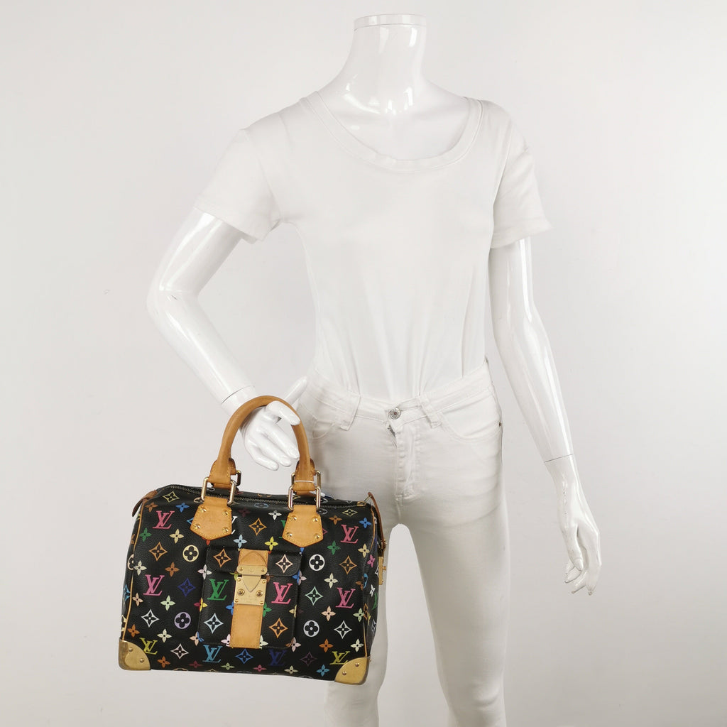 Louis Vuitton x Takashi Murakami Speedy 30 Lock Black Multicolor