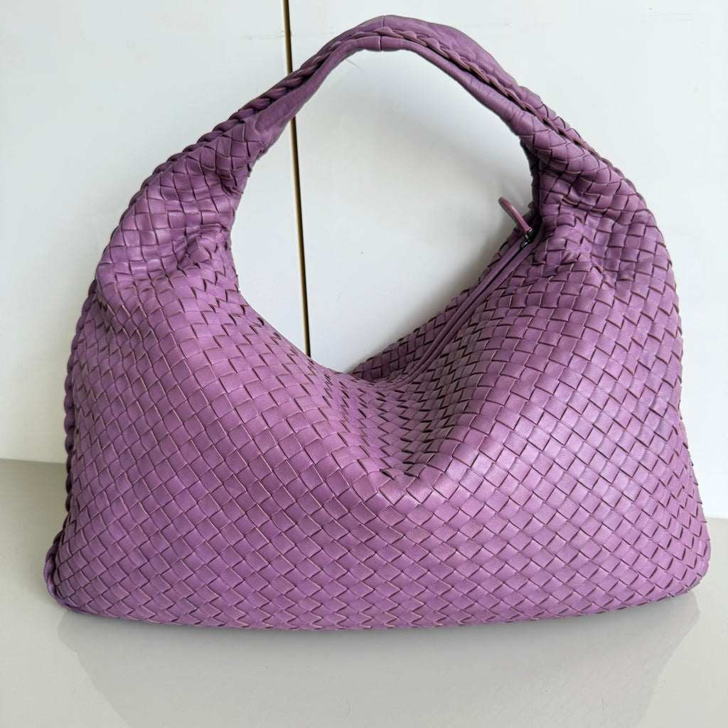 Bottega Veneta Hobo Bag Lambskin leather Lilac Lavender Purple Medium 47cm