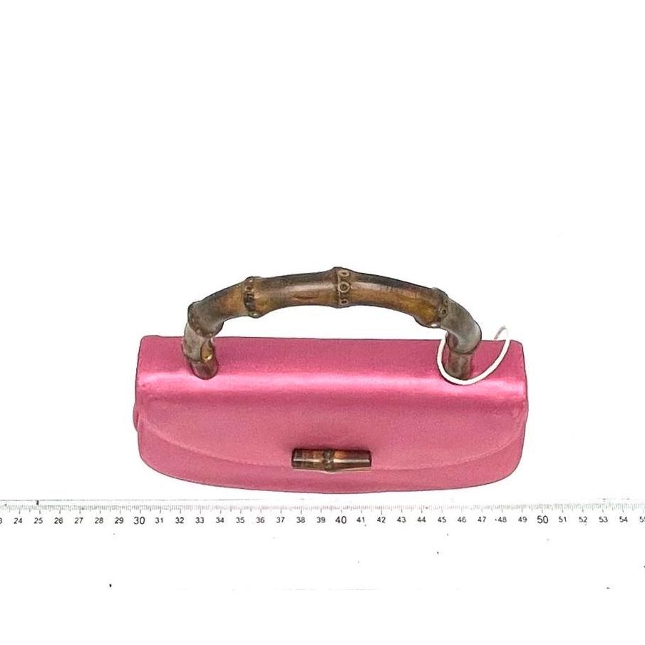 Gucci Bamboo 1947 Night Super Mini Pink Satin Evening Bag