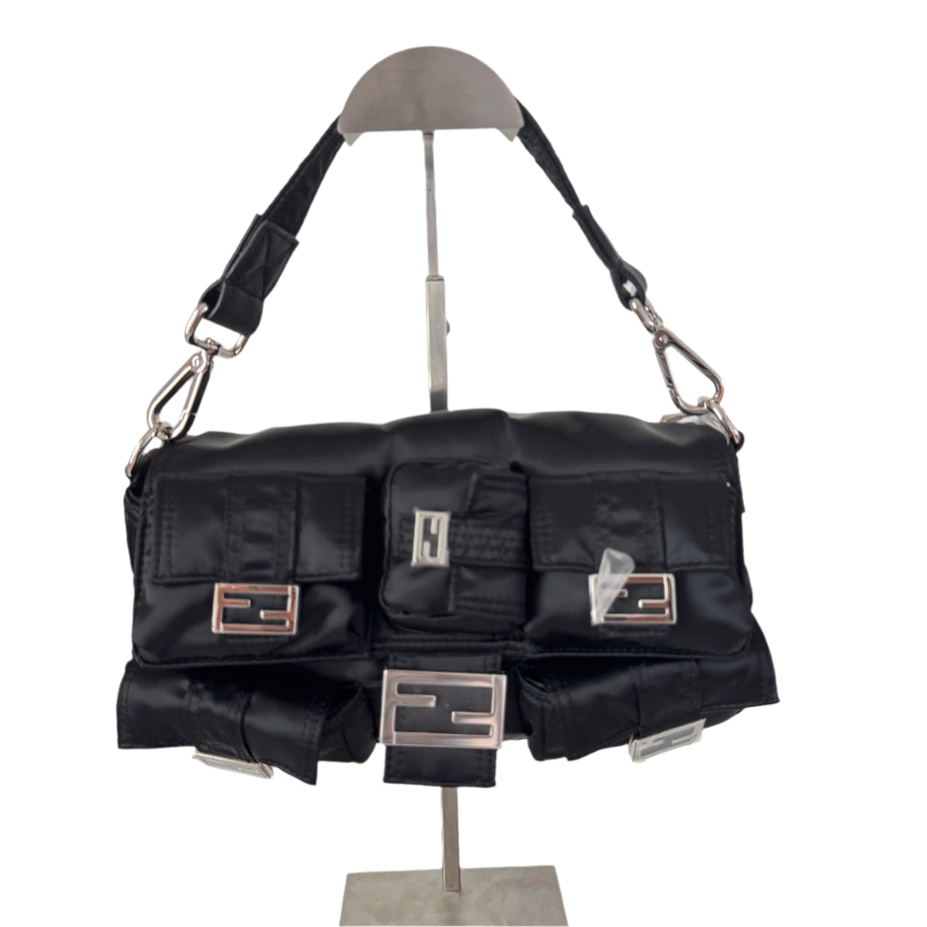 Fendi Baguette Cargo Multipocket Black Nylon 3-way Bag
