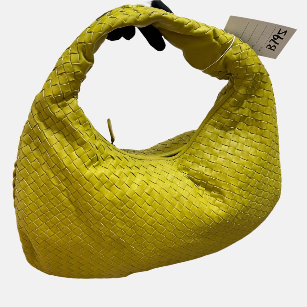 Bottega Veneta Veneta Hobo Medium Yellow Intrecciato Leather Bag 47cm