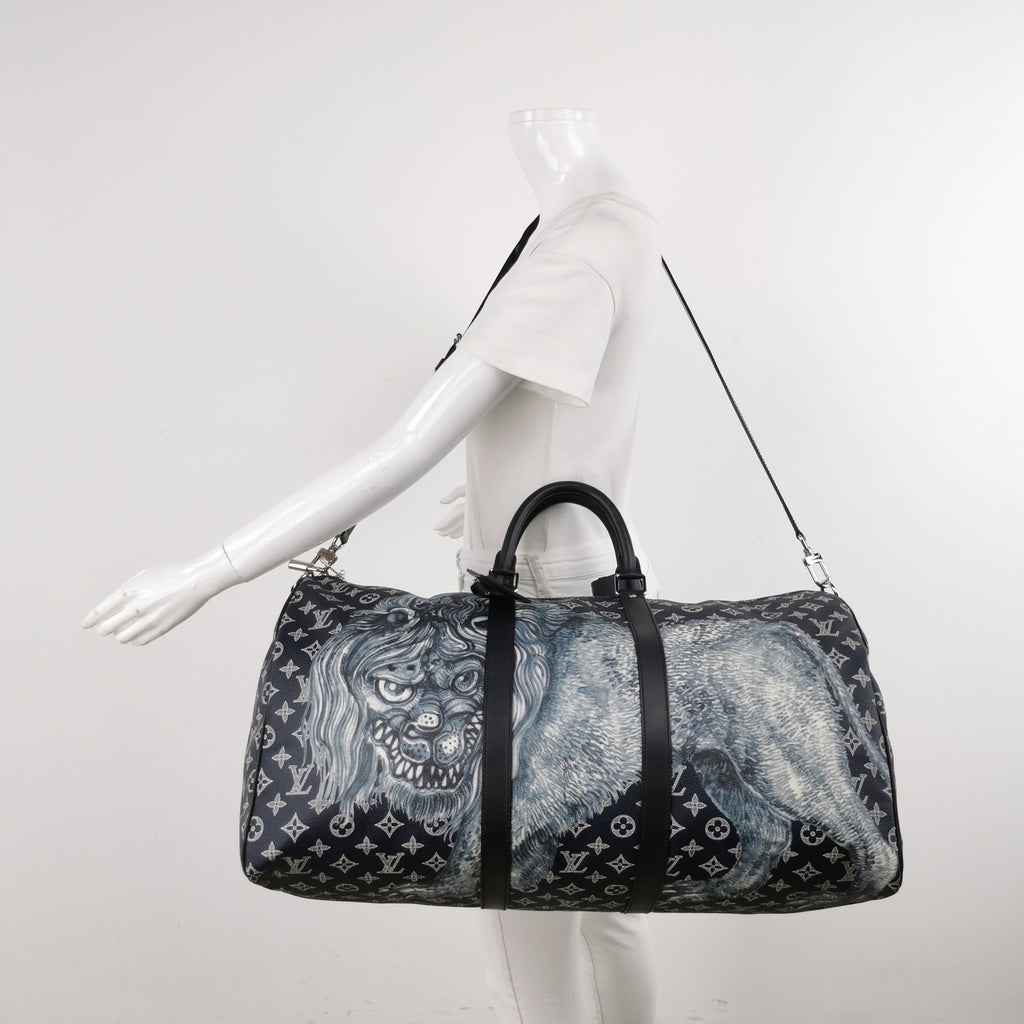 Louis Vuitton x Chapman Brothers Keepall 55 Bandouliere Lion Navy