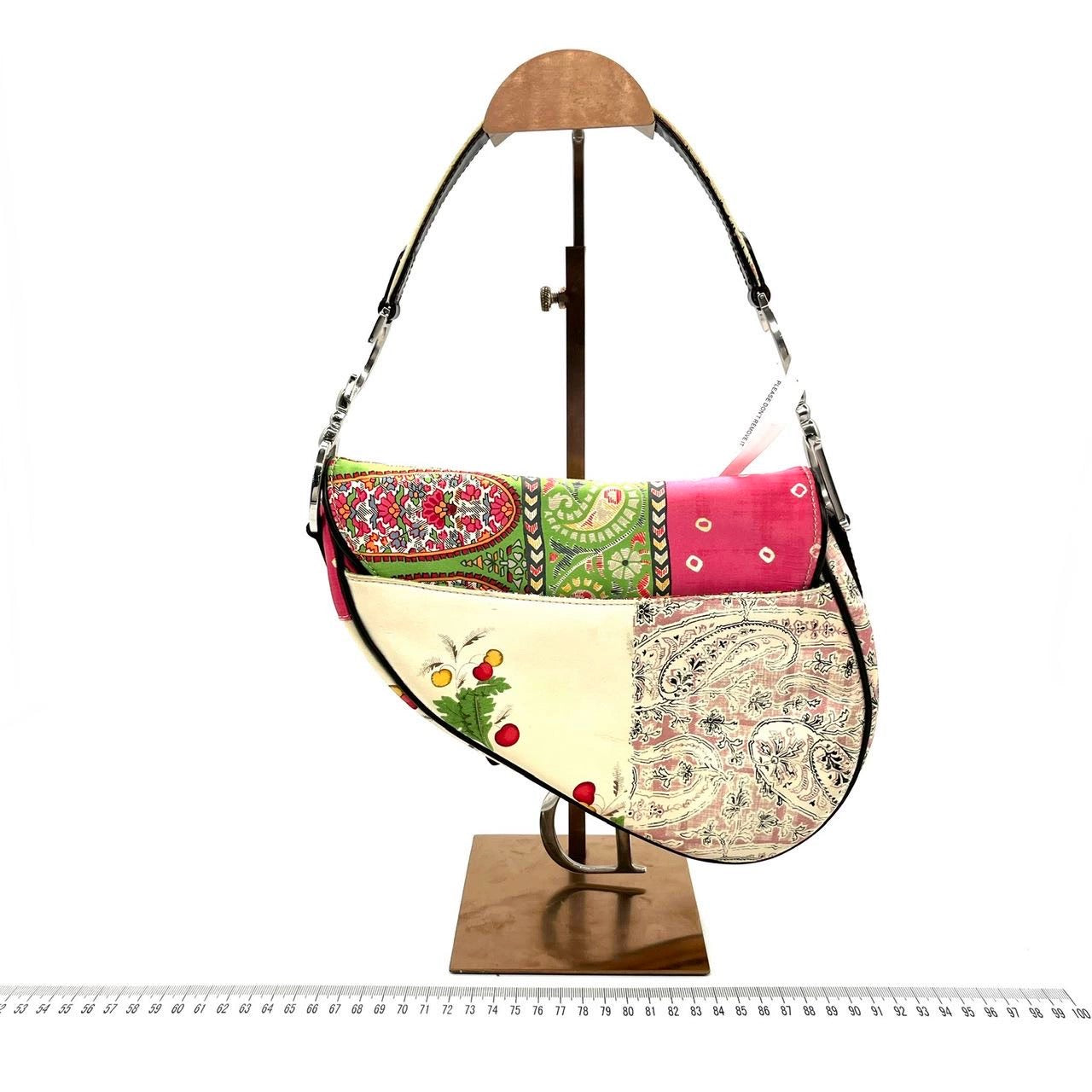 Dior Saddle Medium 2003 Multicolor Silk Handbag RARE