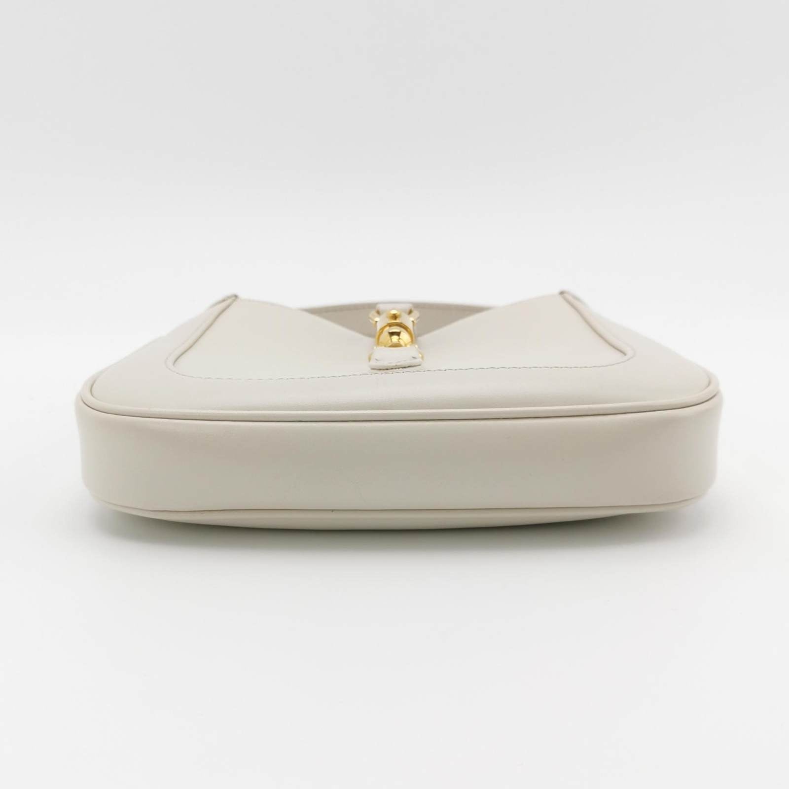 Gucci Jackie 1961 Mini Leather Bag with Adjustable Strap Size White