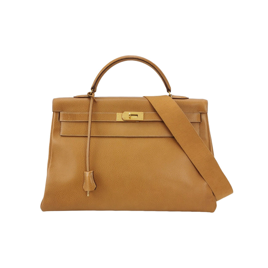 Hermes Kelly 40 Retourne Gold Togo Leather Gold Hardware 1993
