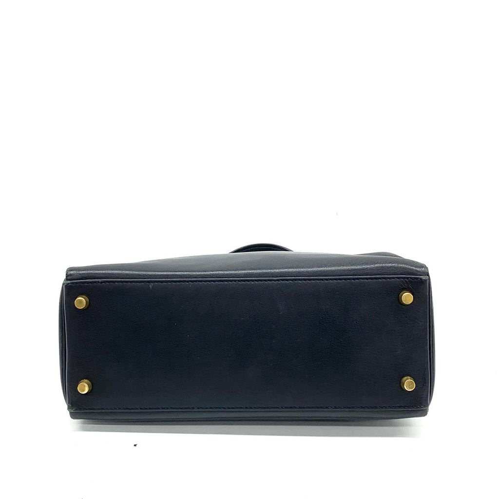 Hermes Kelly 28 Vintage Retourne Black Swift Leather Gold Hardware 1998