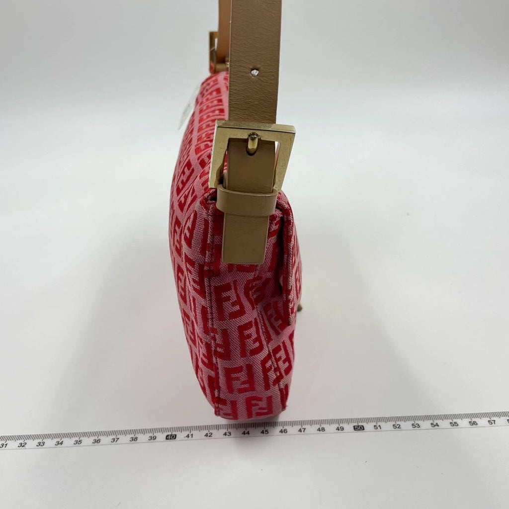 Fendi Baguette Pink Zucchino Monogram Shoulder Bag