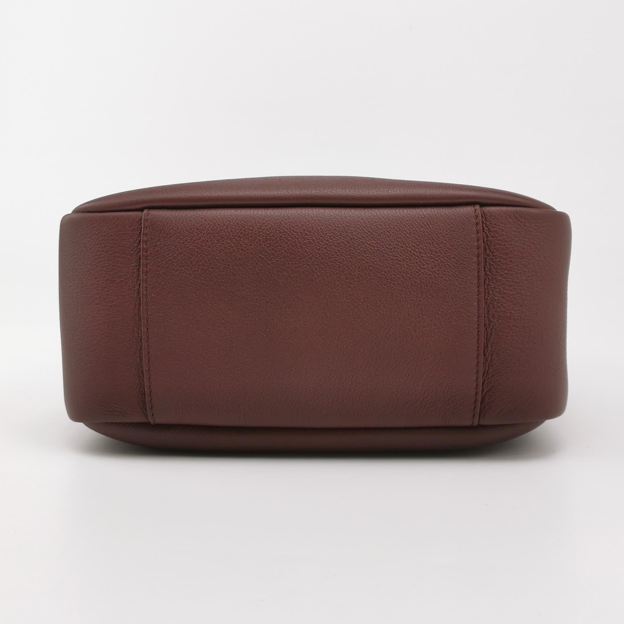 Yves Saint Laurent YSL Le 5 A 7 Hobo Small Burgundy Calfskin Shoulder Bag