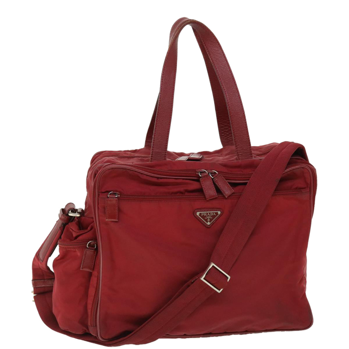 PRADA Boston Bag Nylon 2way Red 51471
