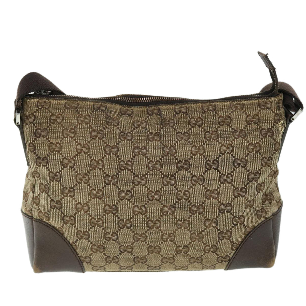 GUCCI GG Canvas Shoulder Bag Beige Brown 52249