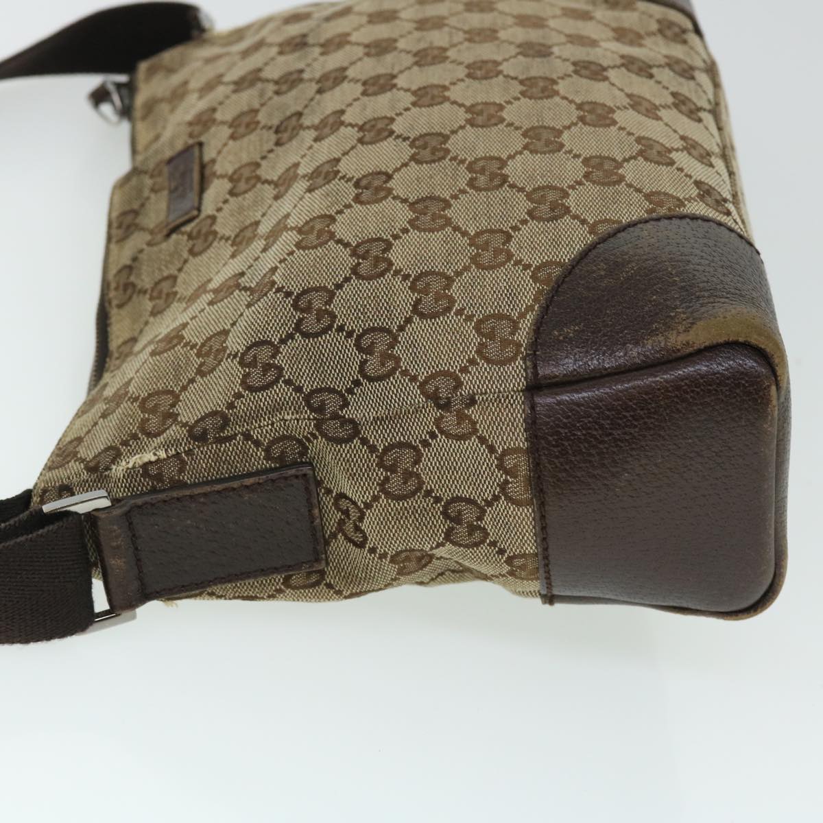 GUCCI GG Canvas Shoulder Bag Beige Brown 52249