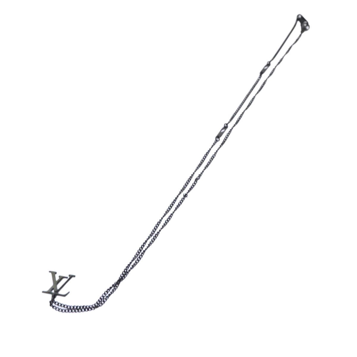 LOUIS VUITTON Adjustable Collier LV Upside Down Necklace Black M62683 52449