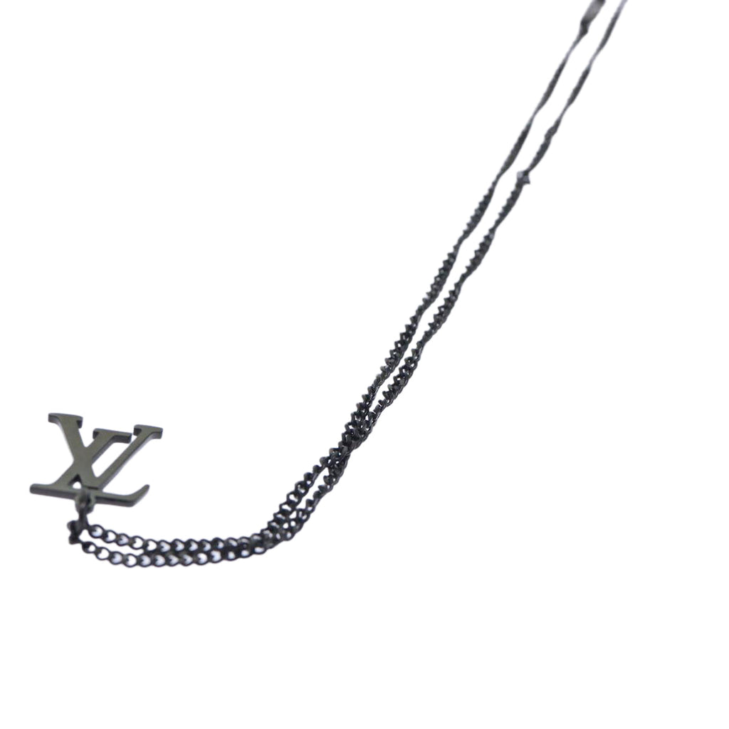 LOUIS VUITTON Adjustable Collier LV Upside Down Necklace Black M62683 52449