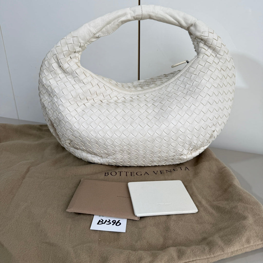Bottega Veneta Belly Hobo Intrecciato White Nappa Leather Medium 40cm