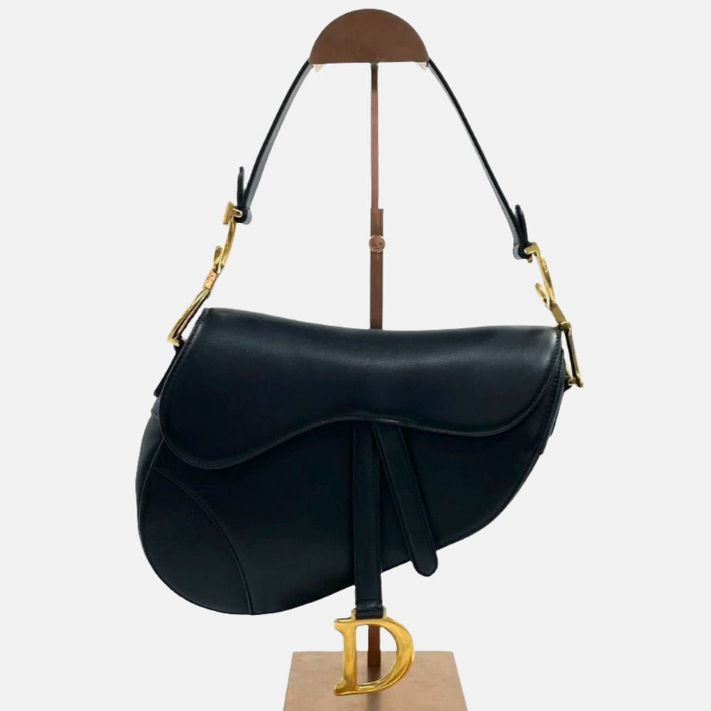 Dior Saddle 2018 Medium Smooth Calfskin Leather Bag Black