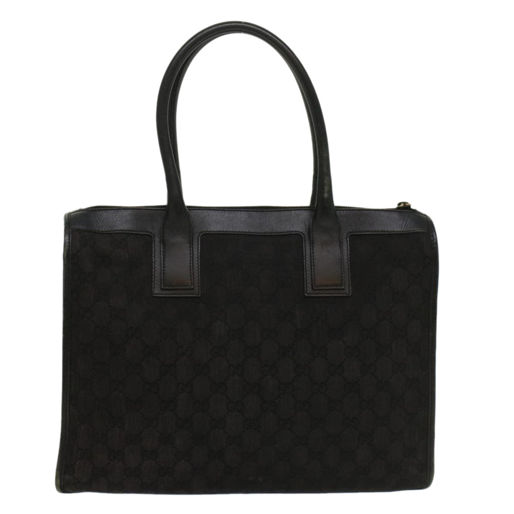 GUCCI GG Canvas Hand Bag Leather Black 000 0854 001013 54325