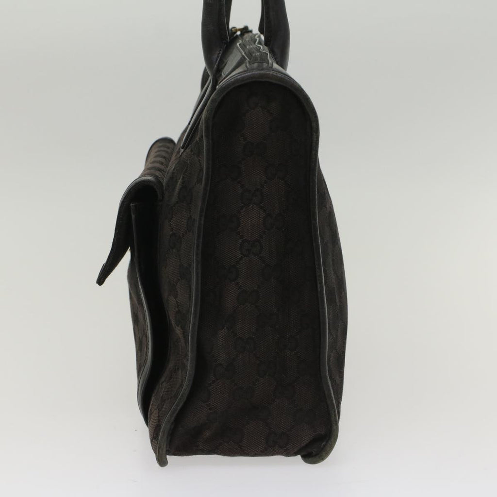GUCCI GG Canvas Hand Bag Leather Black 000 0854 001013 54325