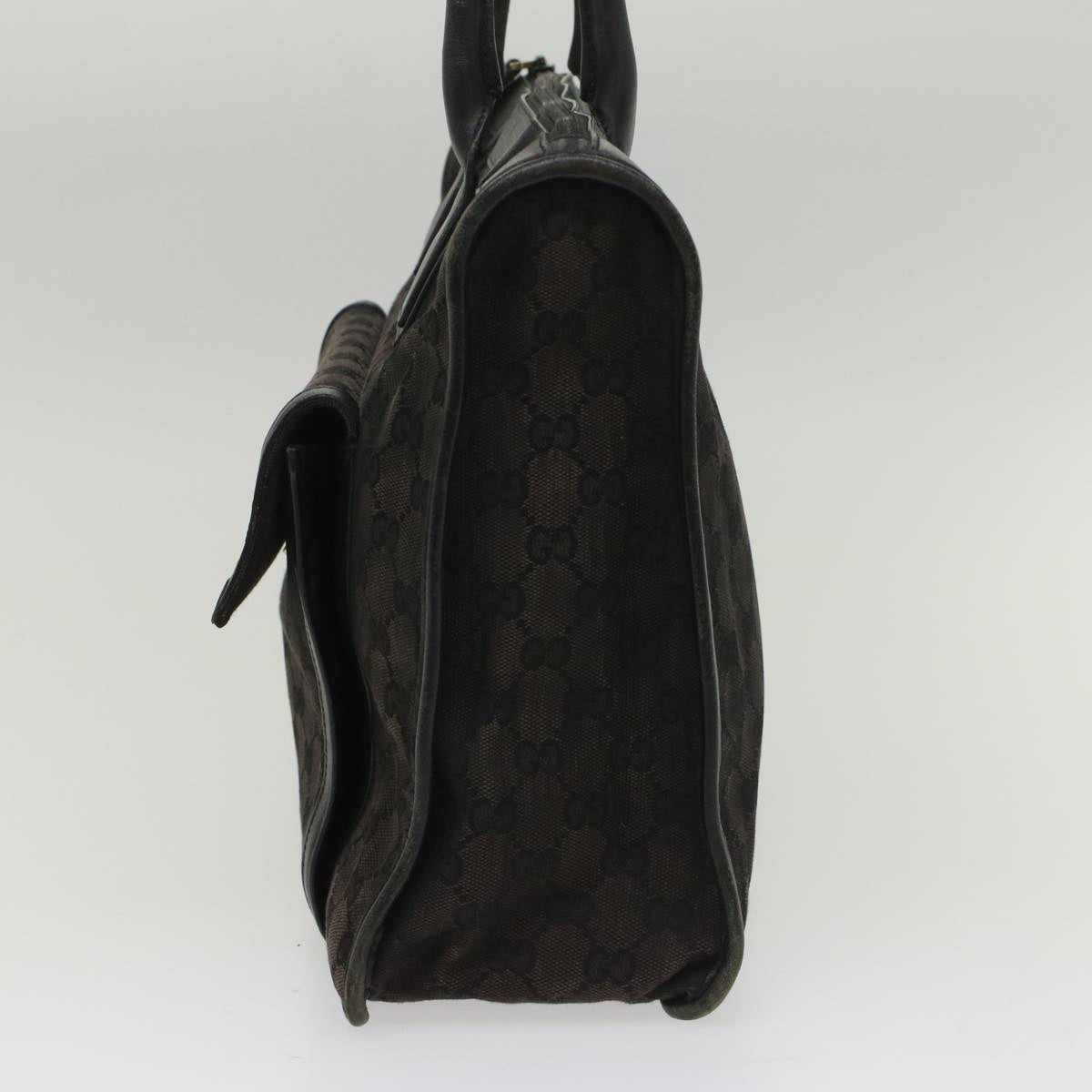 GUCCI GG Canvas Hand Bag Leather Black 000 0854 001013 54325