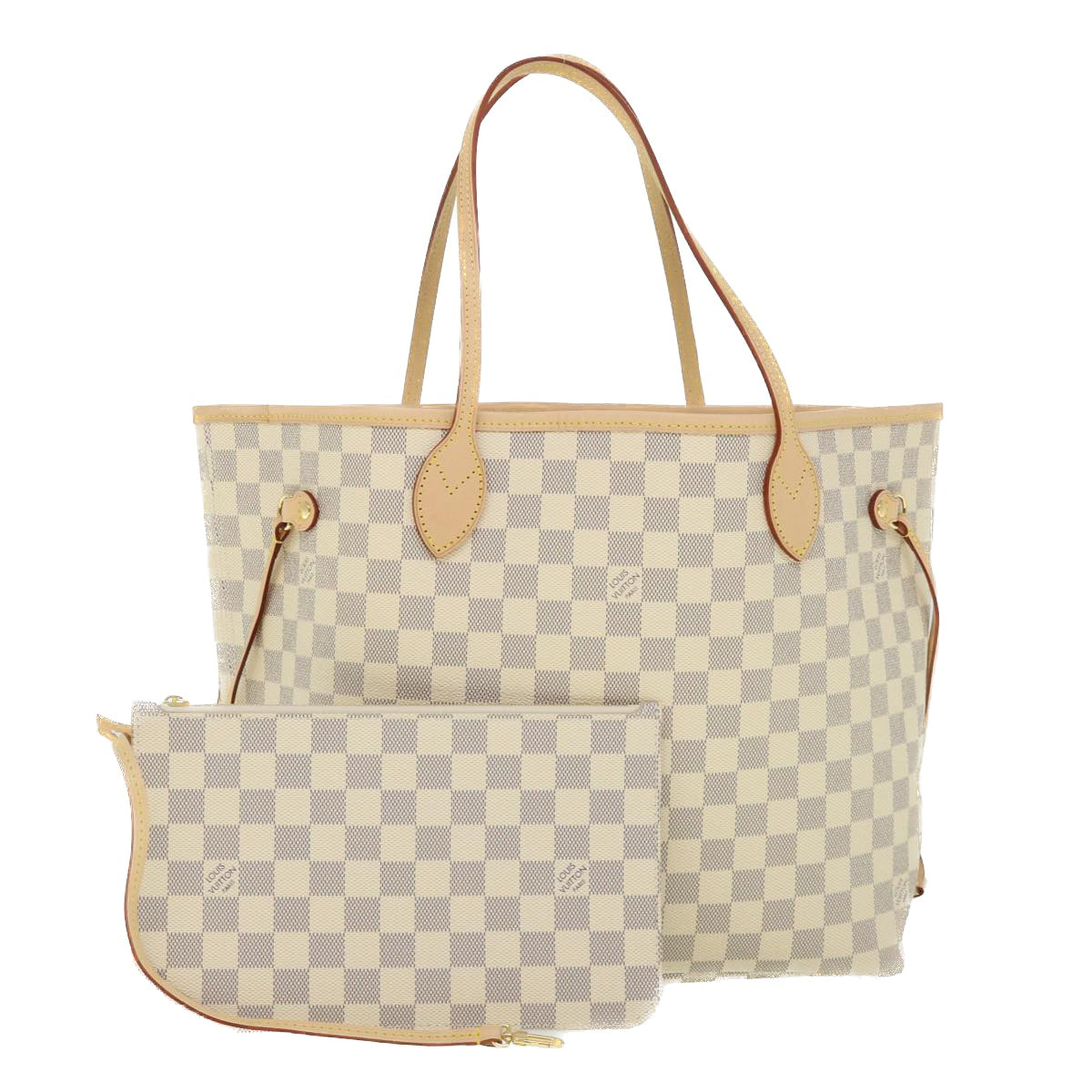LOUIS VUITTON Damier Azur Neverfull MM Tote Bag N41605 LV 54444SAV