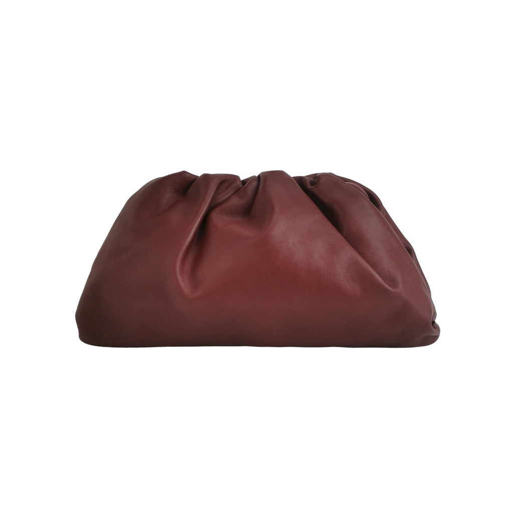 Bottega Veneta Pouch Calfskin Leather Burgundy Large