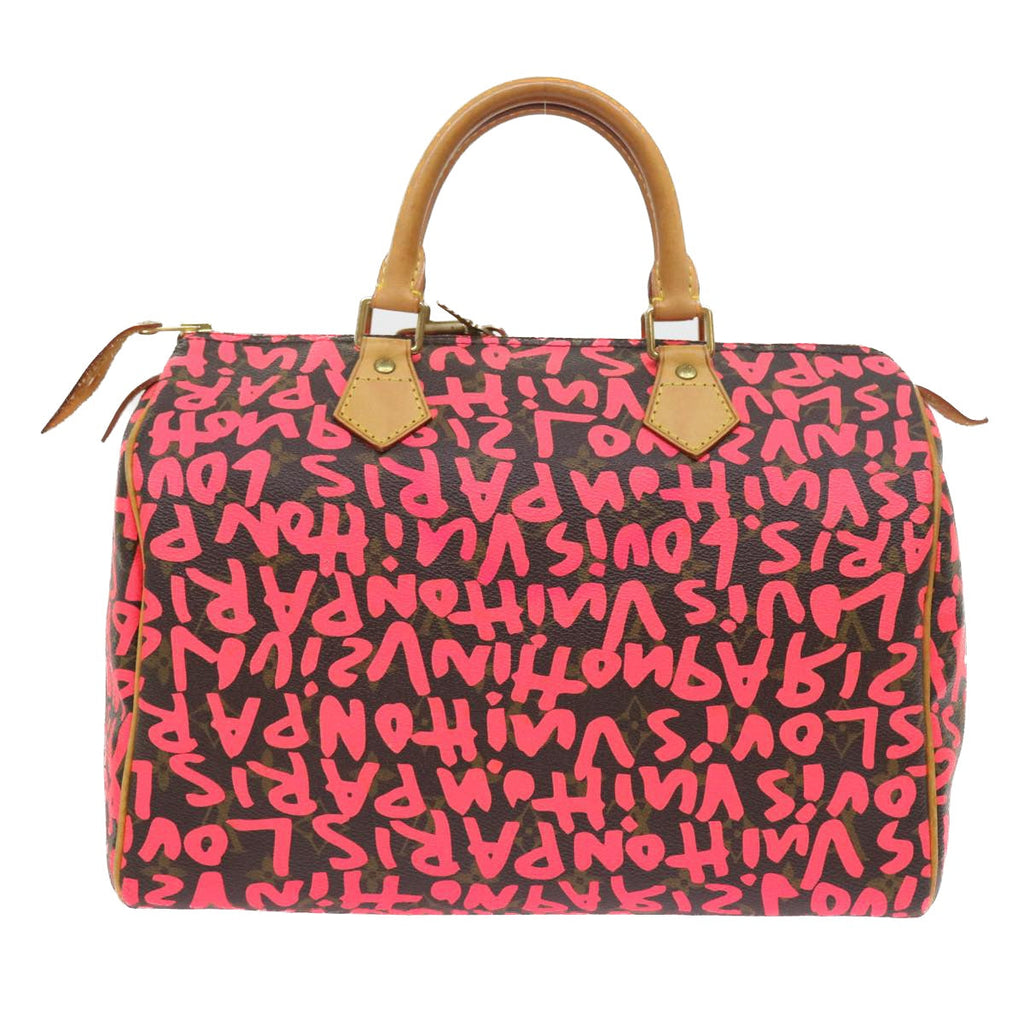 LOUIS VUITTON Monogram Graffiti Speedy 30 Hand Bag Pink M93704 LV 56156AM