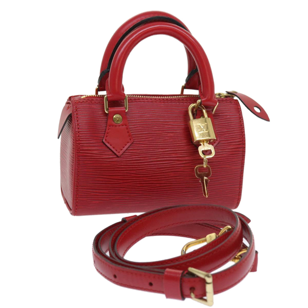 LOUIS VUITTON Epi Mini Speedy Hand Bag SPO 2way Red LV 56797SM