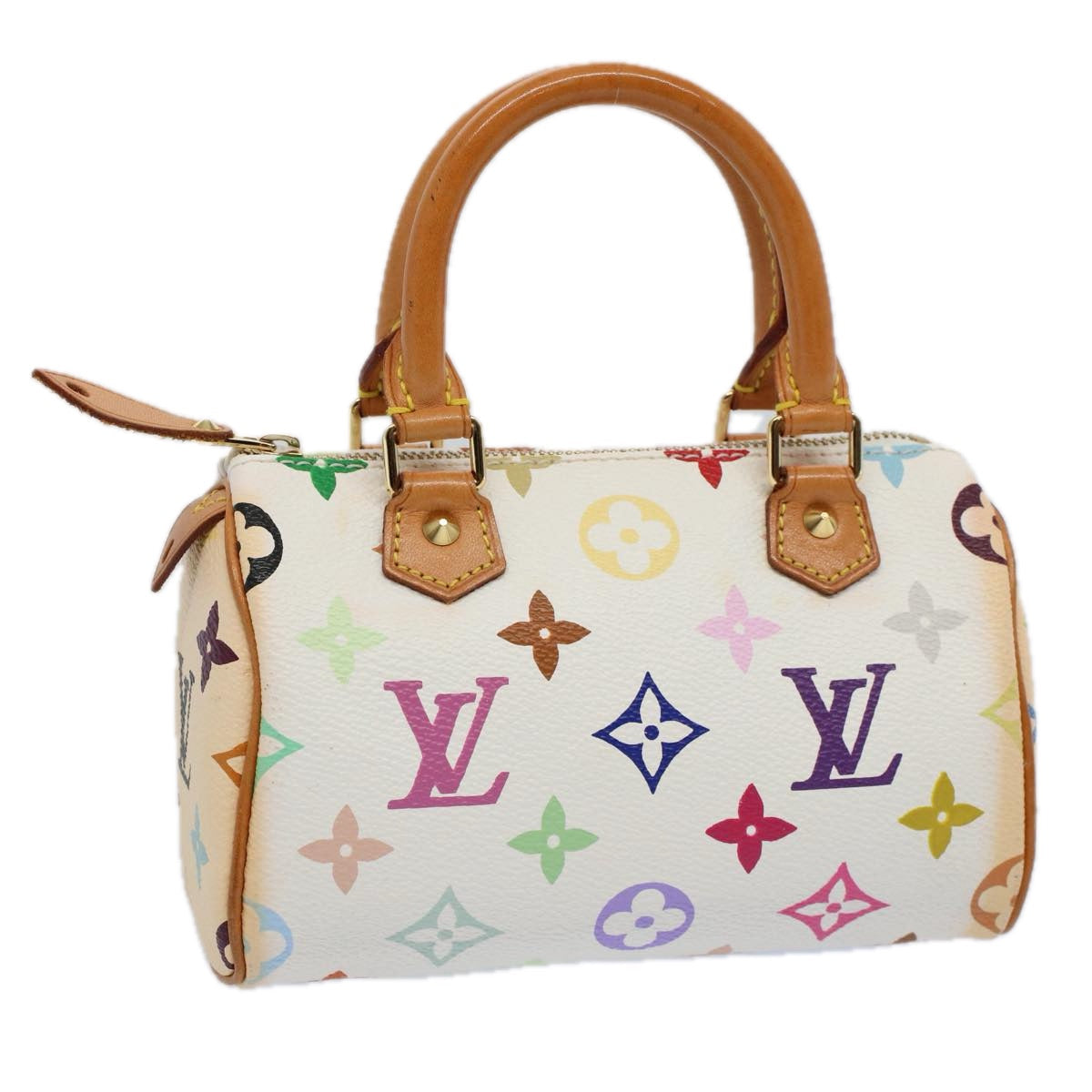 LOUIS VUITTON Monogram Multicolor Mini Speedy Hand Bag White M92645 58259