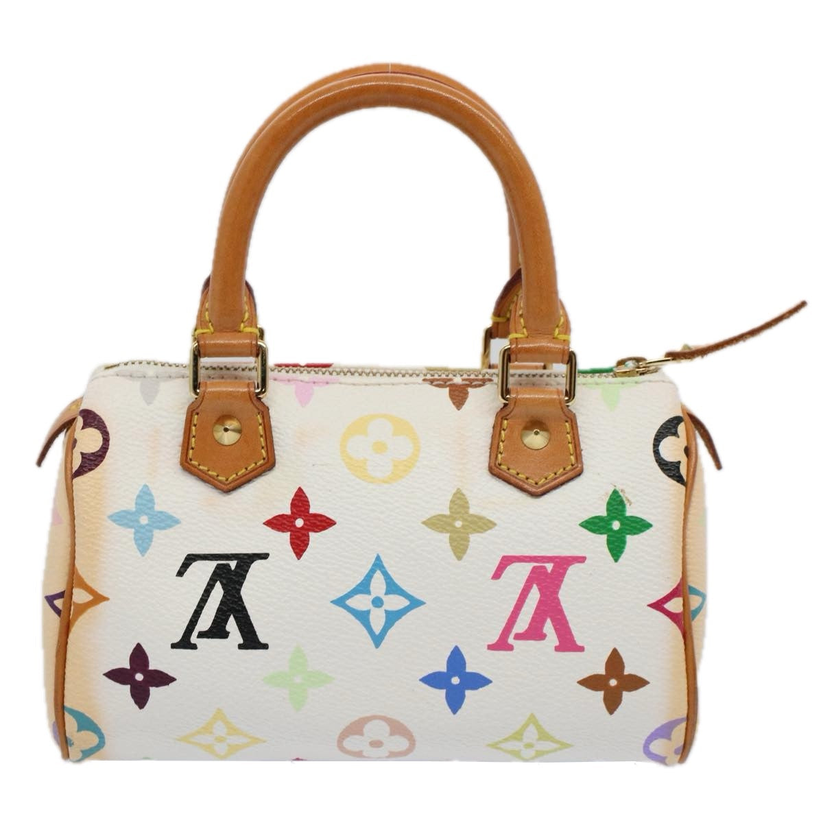 LOUIS VUITTON Monogram Multicolor Mini Speedy Hand Bag White M92645 58259