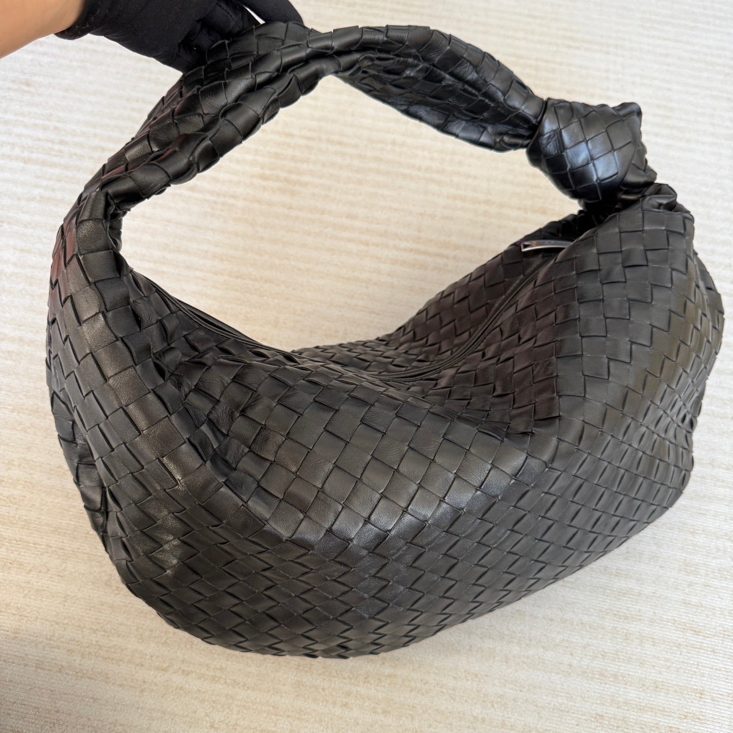 Bottega Veneta Jodie Medium Intrecciato Black Leather Silver Hardware