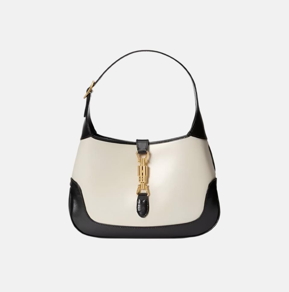 Gucci Jackie 1961 Black & White Leather Bag Small