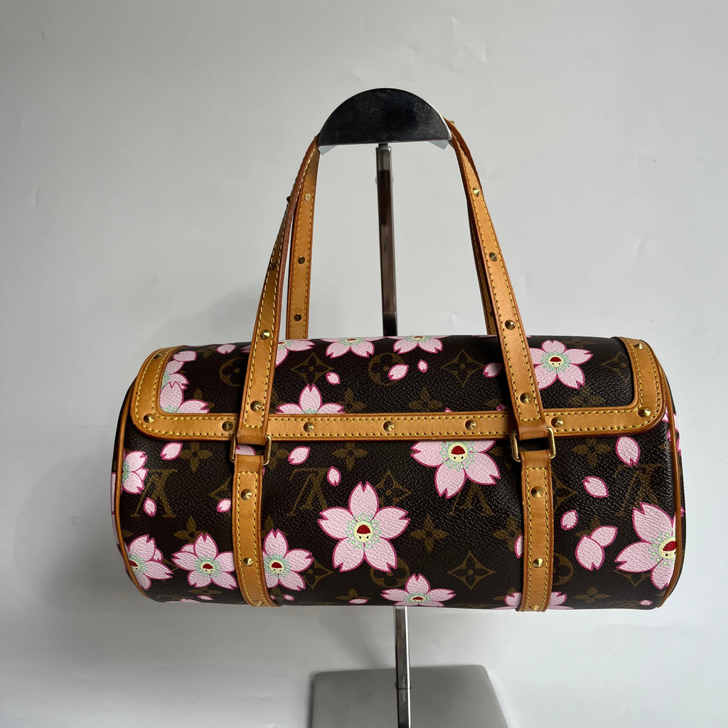 Louis Vuitton x Takashi Murakami Papillon 28 Cherry Blossom Monogram Handbag