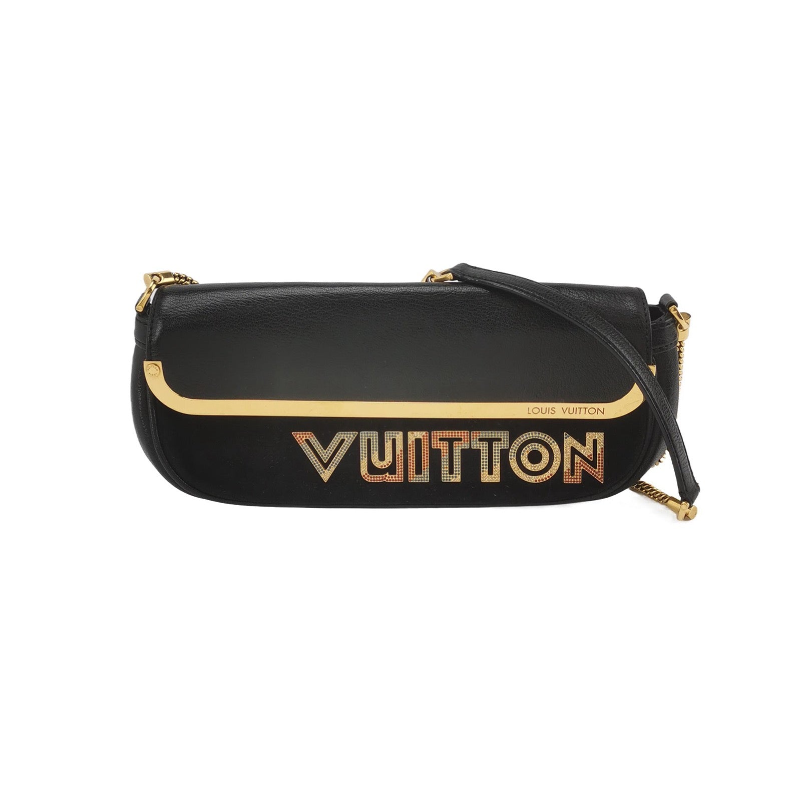 Louis Vuitton Avant-Garde Pochette Clutch Suede Leather Crystal Logo, 2011