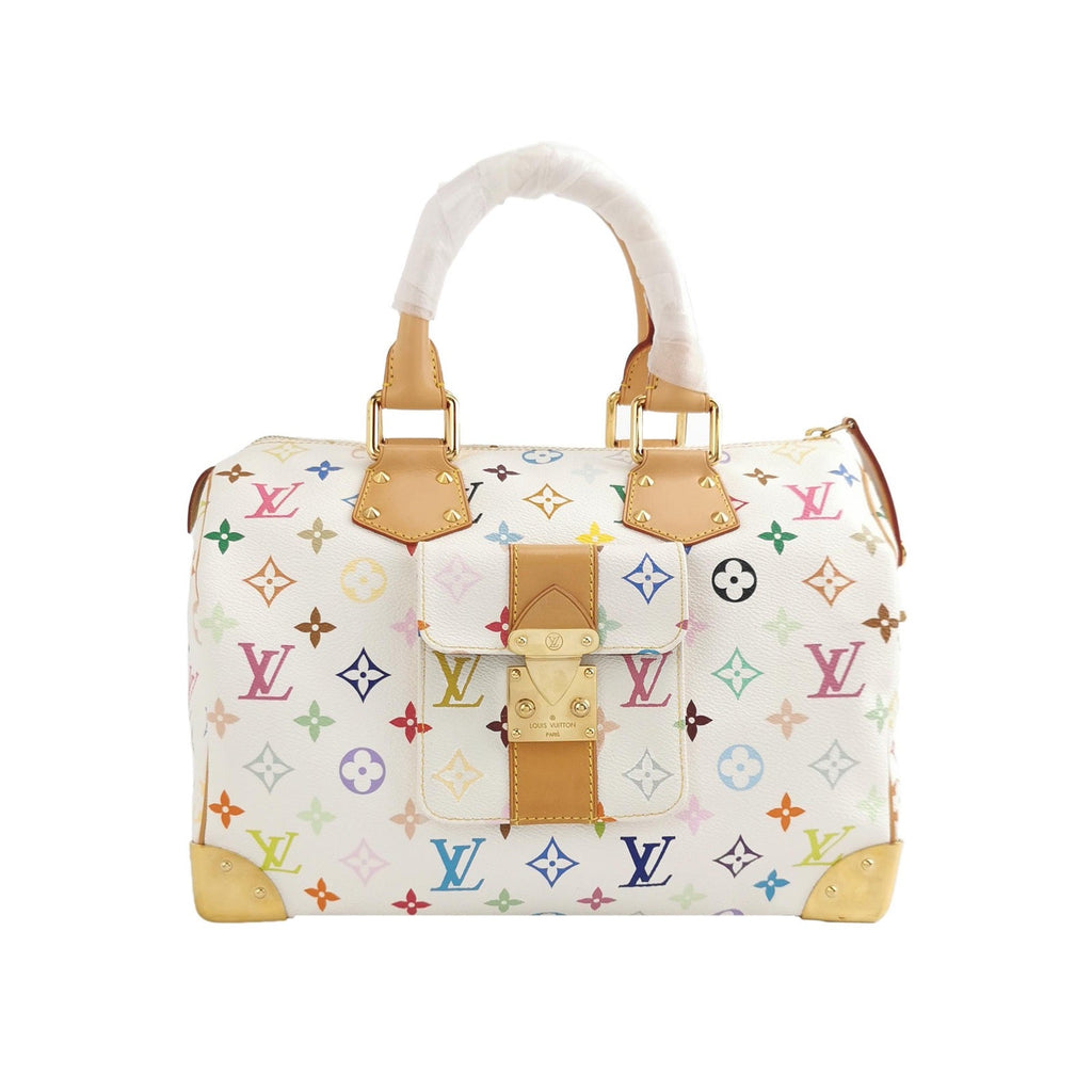 Louis Vuitton x Takashi Murakami Speedy 30 Lock White Multicolor