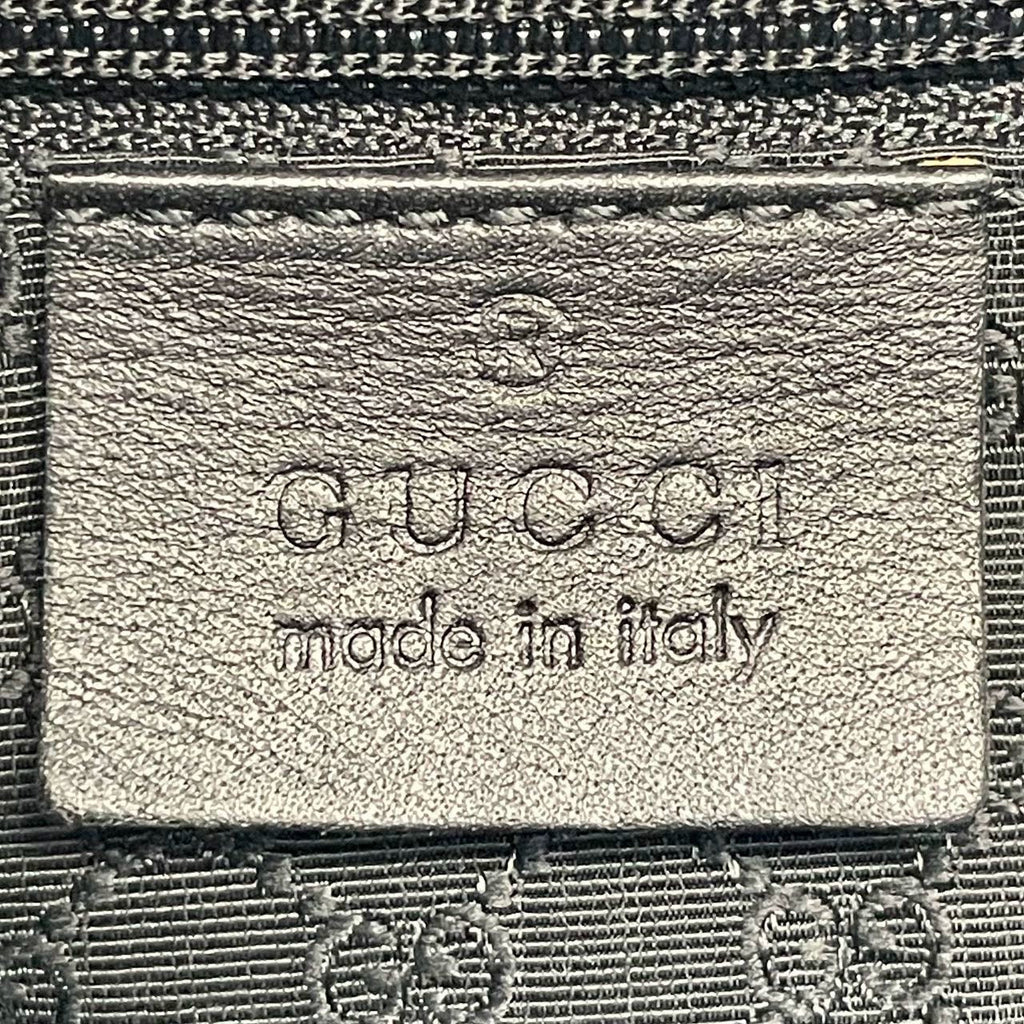 Gucci Jackie Vintage Medium Black Denim Leather Silver Hardware Shoulder Bag