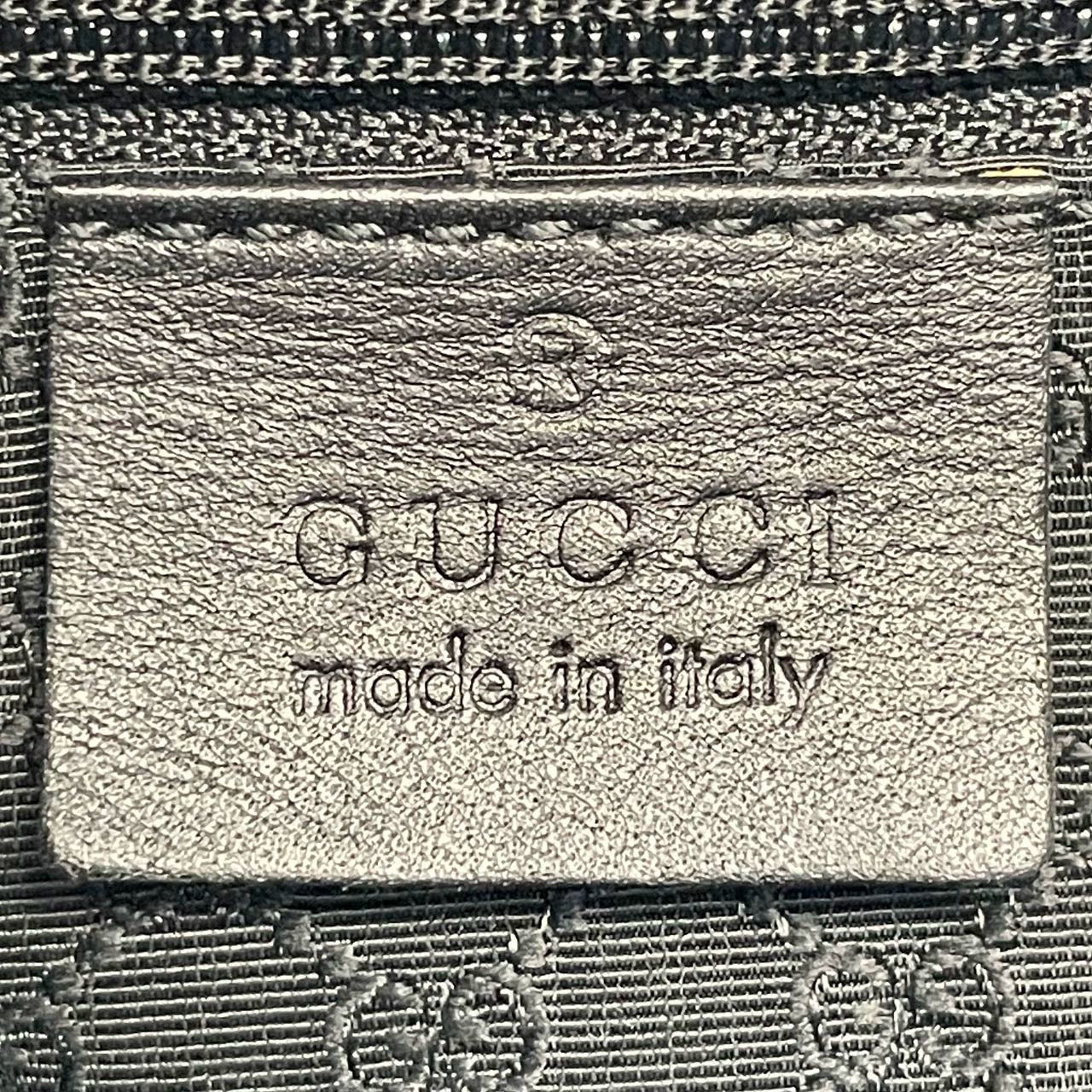 Gucci Jackie Vintage Medium Black Denim Leather Silver Hardware Shoulder Bag