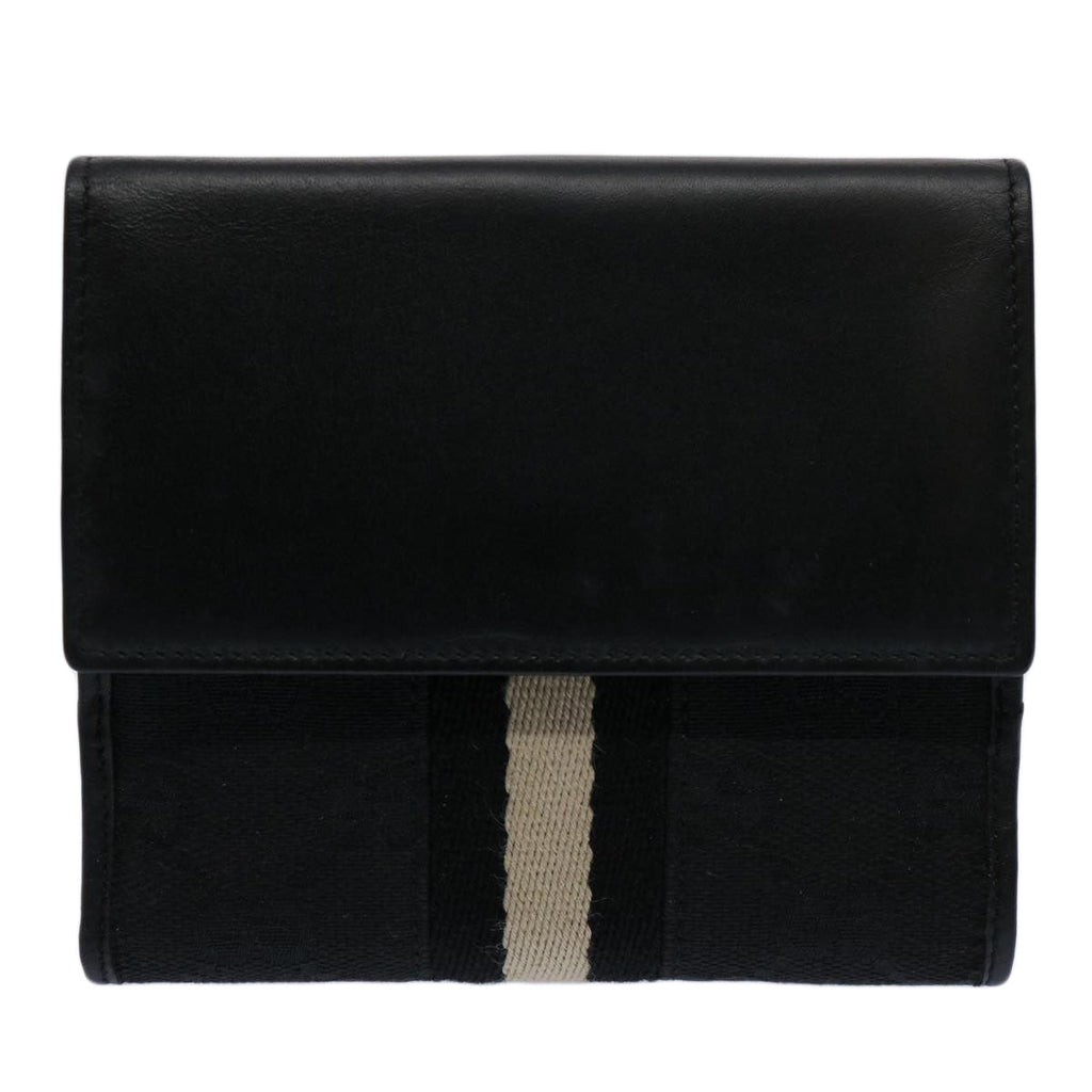 GUCCI GG Canvas Sherry Line Jackie Wallet Black White 60081A
