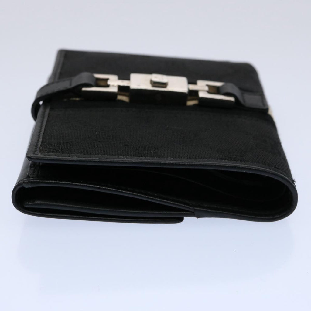 GUCCI GG Canvas Sherry Line Jackie Wallet Black White 60081A